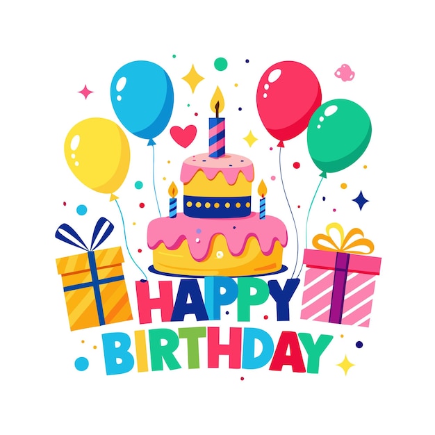 Ilustración vectorial de diseño de tarjetas de felicitación de cumpleaños