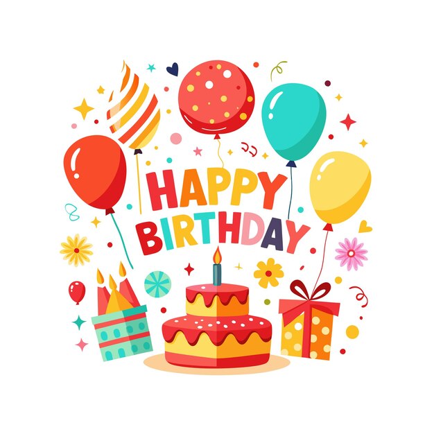 Ilustración vectorial de diseño de tarjetas de felicitación de cumpleaños