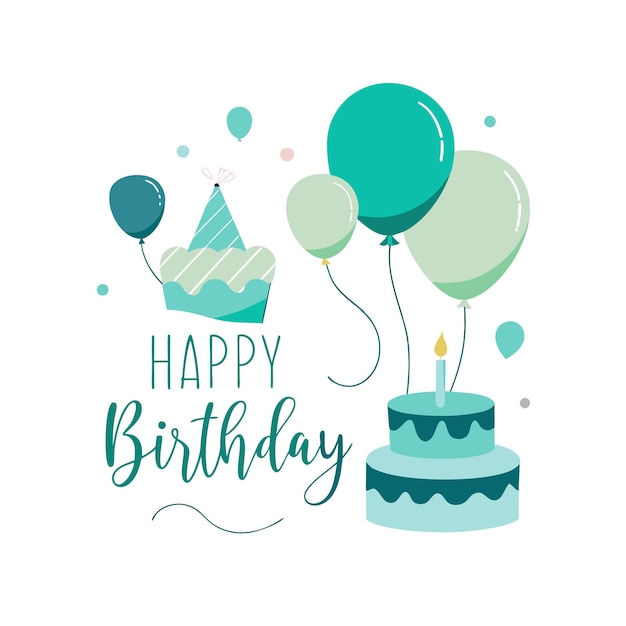 Ilustración vectorial de diseño de tarjetas de felicitación de cumpleaños