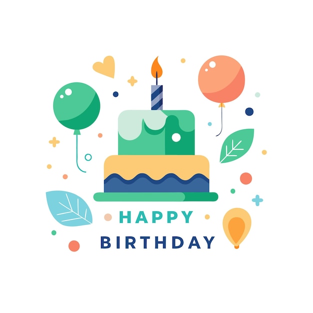 Ilustración vectorial de diseño de tarjetas de felicitación de cumpleaños