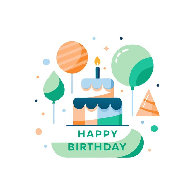 Ilustración vectorial de diseño de tarjetas de felicitación de cumpleaños