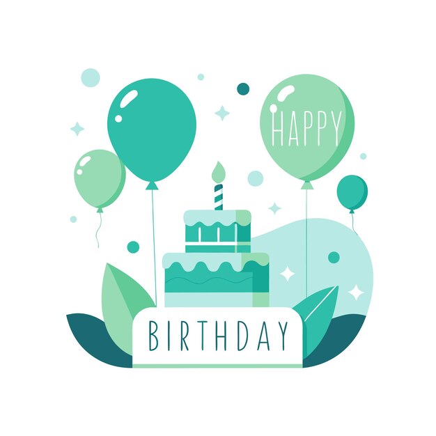 Ilustración vectorial de diseño de tarjetas de felicitación de cumpleaños