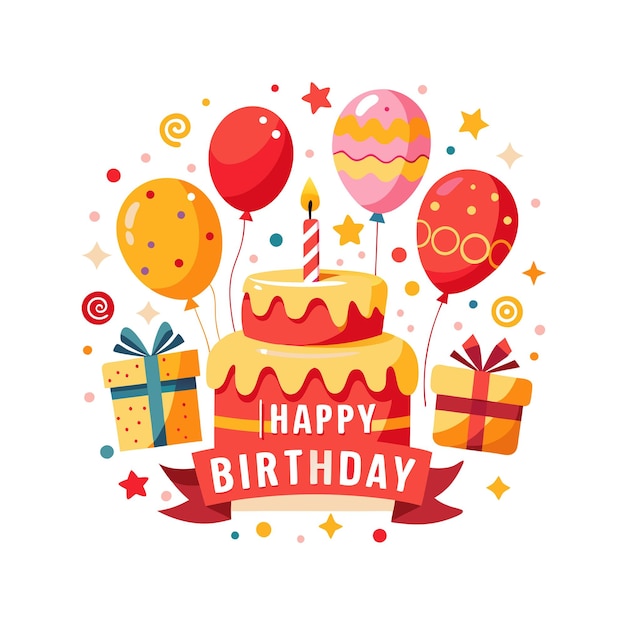Ilustración vectorial de diseño de tarjetas de felicitación de cumpleaños
