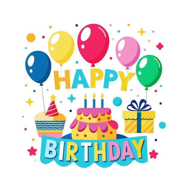 Ilustración vectorial de diseño de tarjetas de felicitación de cumpleaños