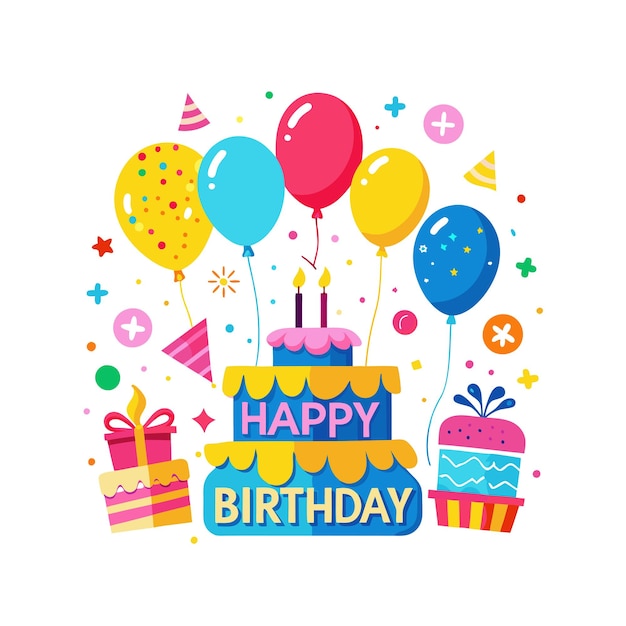 Ilustración vectorial de diseño de tarjetas de felicitación de cumpleaños