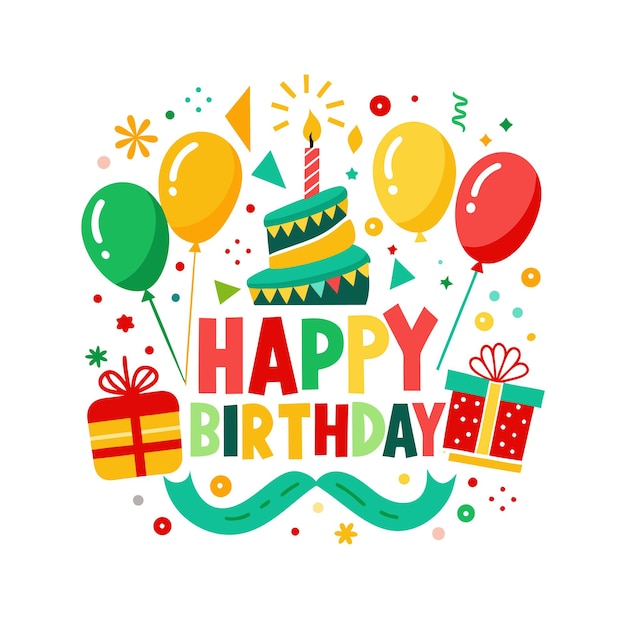 Ilustración vectorial de diseño de tarjetas de felicitación de cumpleaños