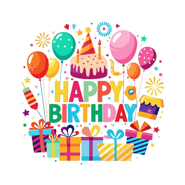 Ilustración vectorial de diseño de tarjetas de felicitación de cumpleaños