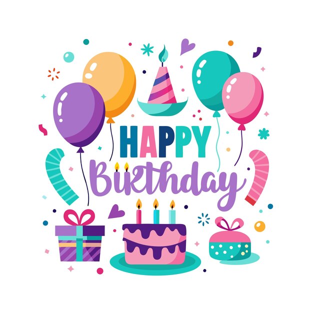 Ilustración vectorial de diseño de tarjetas de felicitación de cumpleaños
