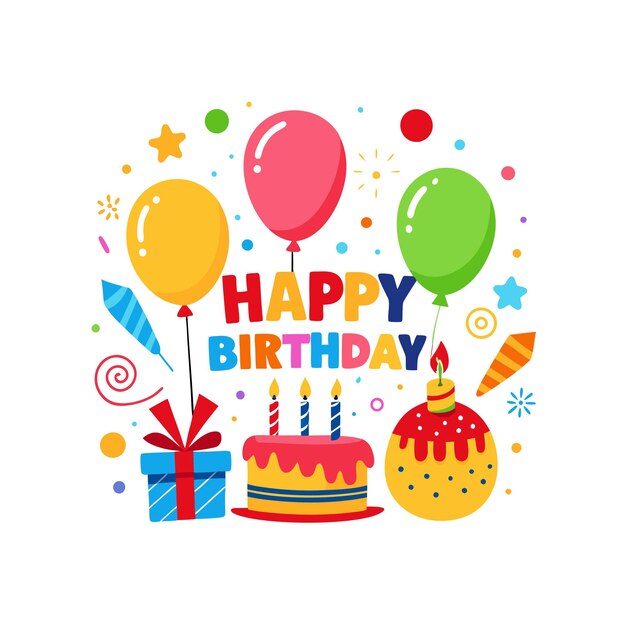 Ilustración vectorial de diseño de tarjetas de felicitación de cumpleaños