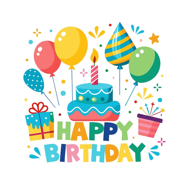 Ilustración vectorial de diseño de tarjetas de felicitación de cumpleaños