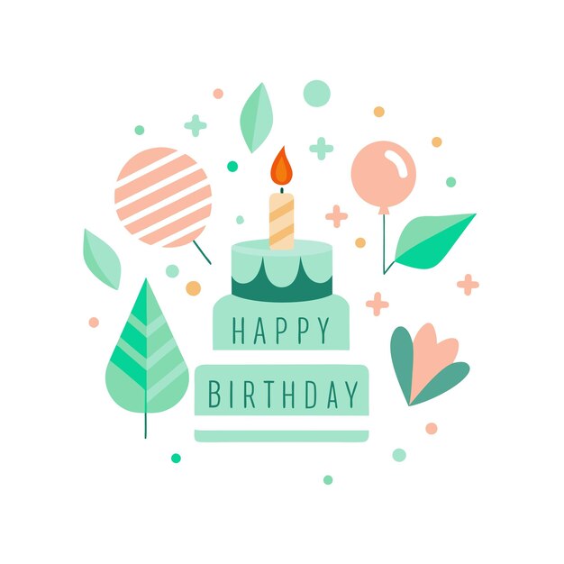 Ilustración vectorial de diseño de tarjetas de felicitación de cumpleaños