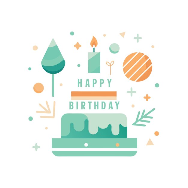 Ilustración vectorial de diseño de tarjetas de felicitación de cumpleaños
