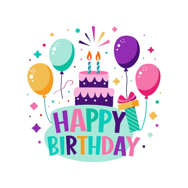 Ilustración vectorial de diseño de tarjetas de felicitación de cumpleaños