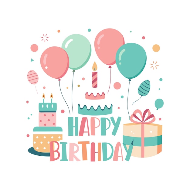 Ilustración vectorial de diseño de tarjetas de felicitación de cumpleaños