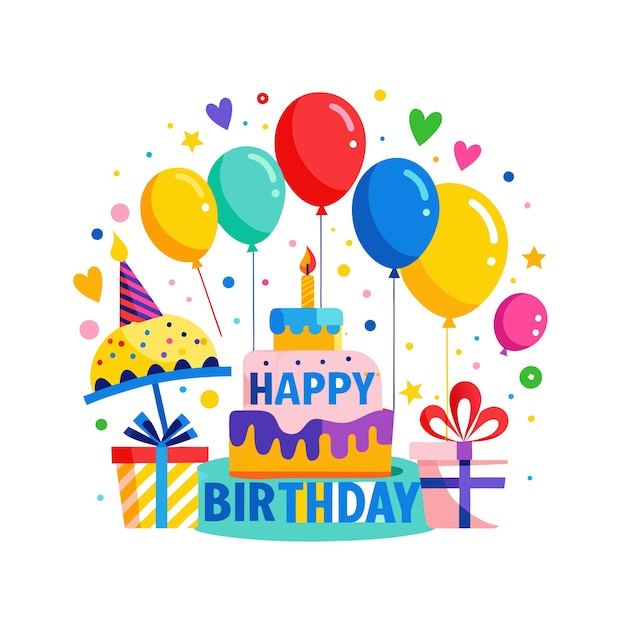 Ilustración vectorial de diseño de tarjetas de felicitación de cumpleaños