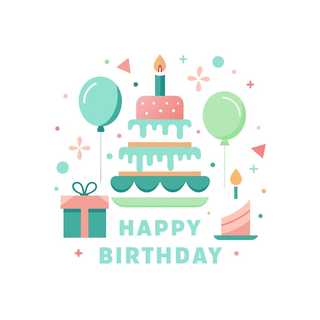 Ilustración vectorial de diseño de tarjetas de felicitación de cumpleaños