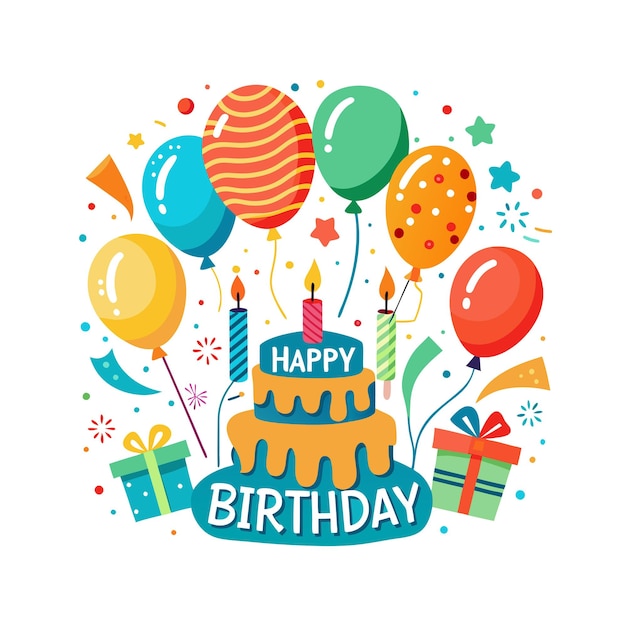 Ilustración vectorial de diseño de tarjetas de felicitación de cumpleaños
