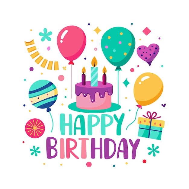 Ilustración vectorial de diseño de tarjetas de felicitación de cumpleaños