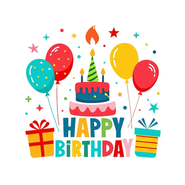 Ilustración vectorial de diseño de tarjetas de felicitación de cumpleaños