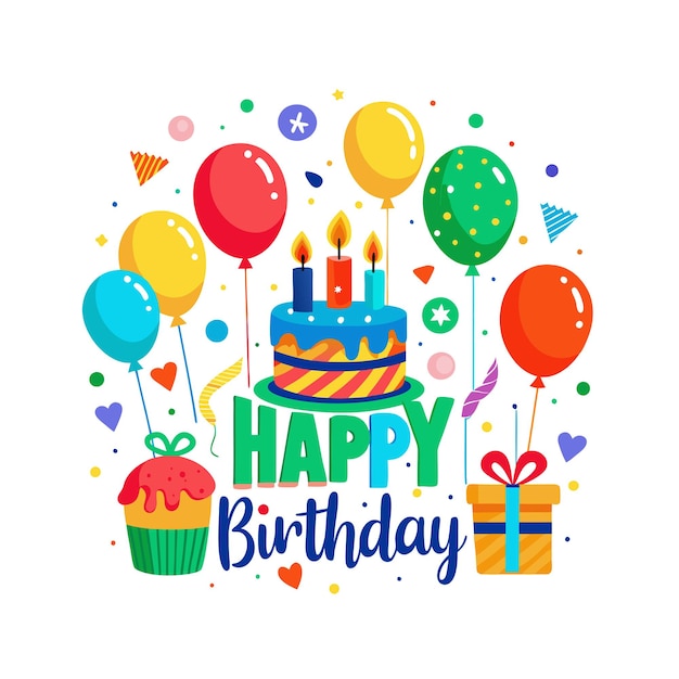Ilustración vectorial de diseño de tarjetas de felicitación de cumpleaños