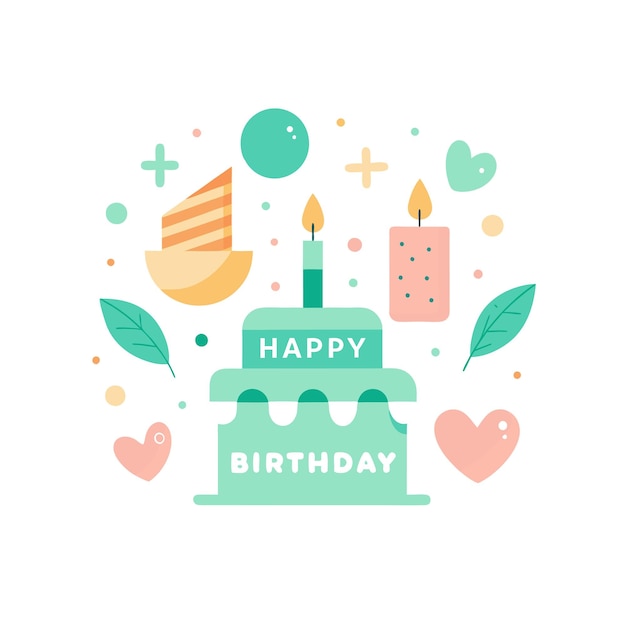 Ilustración vectorial de diseño de tarjetas de felicitación de cumpleaños