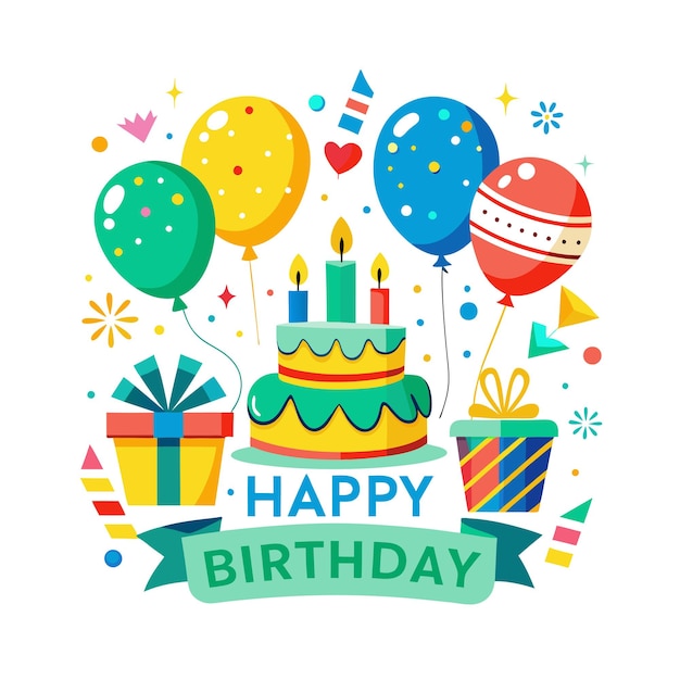 Ilustración vectorial de diseño de tarjetas de felicitación de cumpleaños