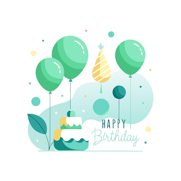 Ilustración vectorial de diseño de tarjetas de felicitación de cumpleaños
