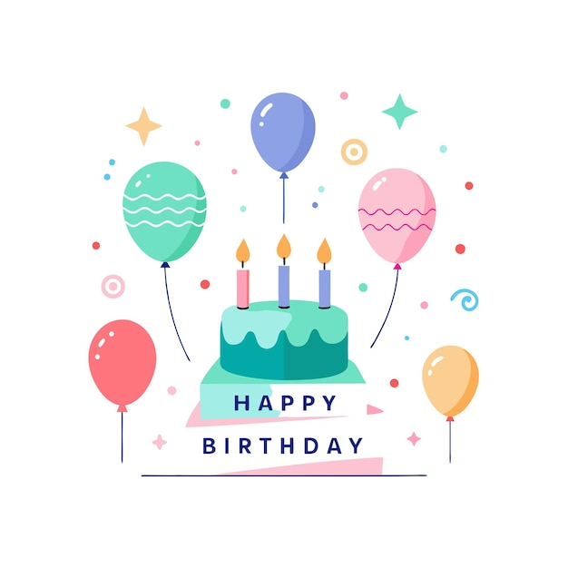 Ilustración vectorial de diseño de tarjetas de felicitación de cumpleaños
