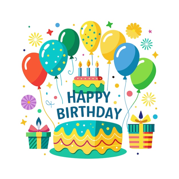 Ilustración vectorial de diseño de tarjetas de felicitación de cumpleaños