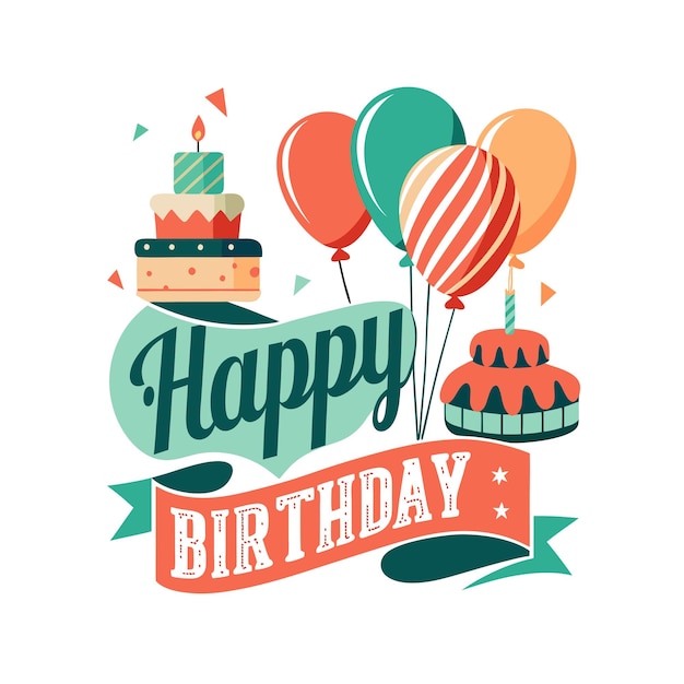 Ilustración vectorial de diseño de tarjetas de felicitación de cumpleaños