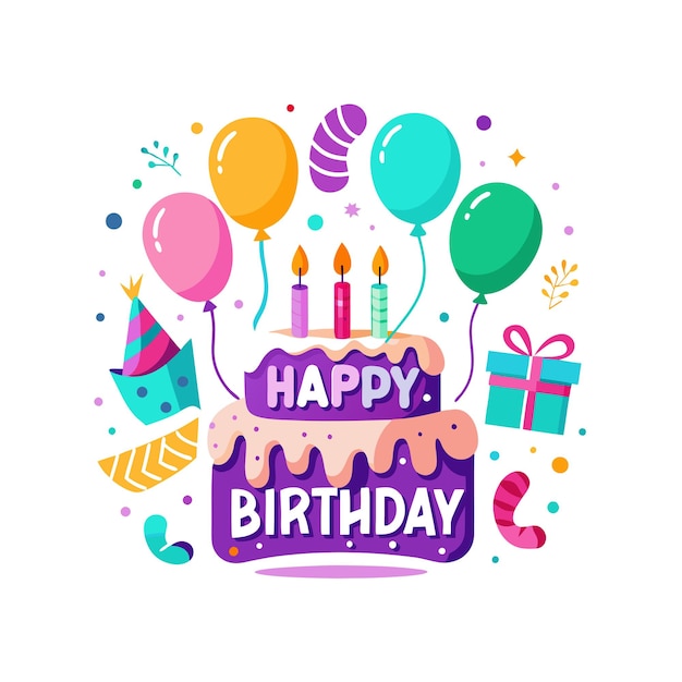 Ilustración vectorial de diseño de tarjetas de felicitación de cumpleaños