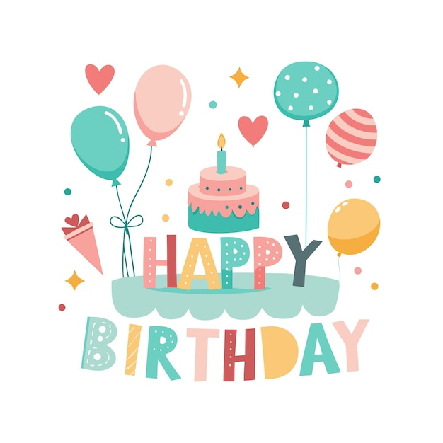 Ilustración vectorial de diseño de tarjetas de felicitación de cumpleaños