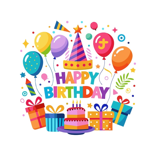 Ilustración vectorial de diseño de tarjetas de felicitación de cumpleaños