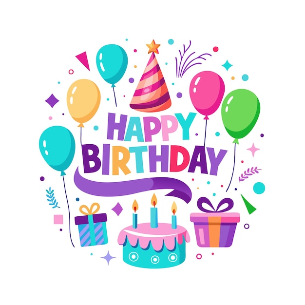 Ilustración vectorial de diseño de tarjetas de felicitación de cumpleaños