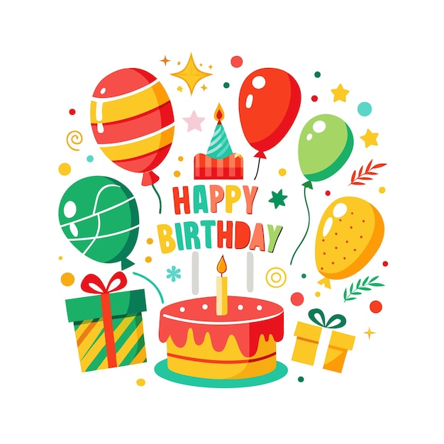 Ilustración vectorial de diseño de tarjetas de felicitación de cumpleaños