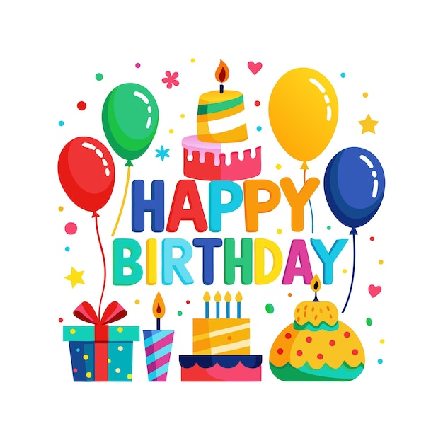 Ilustración vectorial de diseño de tarjetas de felicitación de cumpleaños