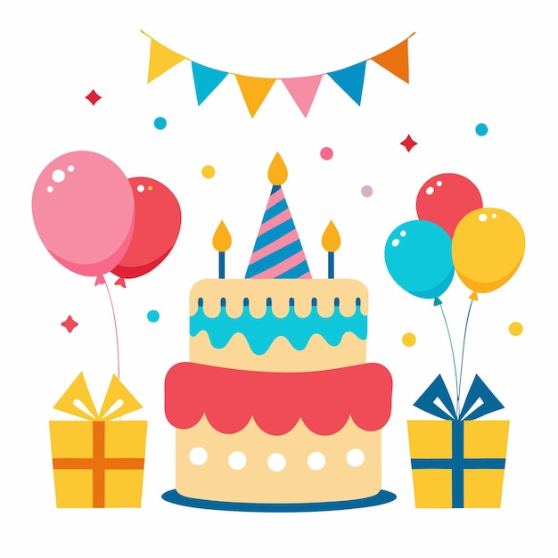 Ilustración vectorial de diseño de tarjetas de felicitación de cumpleaños