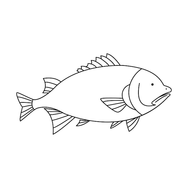 Ilustración vectorial y diseño de tatuaje de dibujos artísticos de una línea continua de peces
