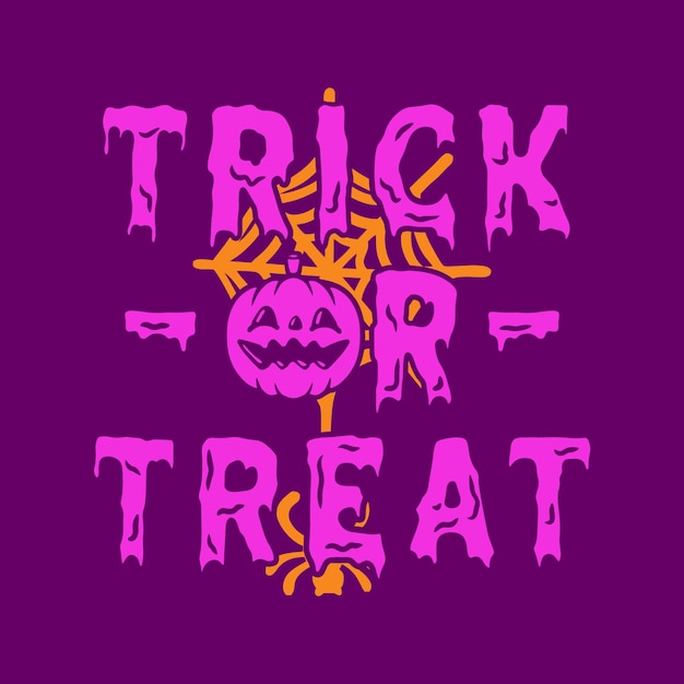 Ilustración vectorial del diseño del texto de TRICK OR TREAT