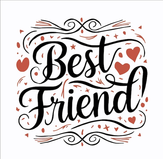 Ilustración vectorial de diseño de tipografía del mejor amigo