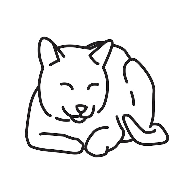Ilustración vectorial Diseño vectorial de gato simple Ilustración de gato Diseño vectorio del logotipo de gato simple