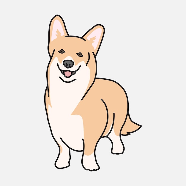 Ilustración vectorial Diseño vectorial de perro Animales de perro Ilustración y icono de diseño de dibujos animados
