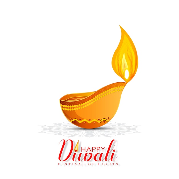 Ilustración vectorial de diya en la celebración de Diwali.