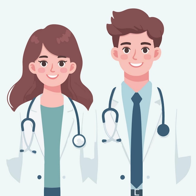 Ilustración vectorial del Doctor en estilo de diseño plano