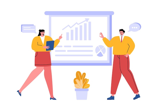 Ilustración vectorial de documentos de auditoría empresarial con gráficos, cálculos contables y análisis de informes financieros en un fondo plano de dibujos animados