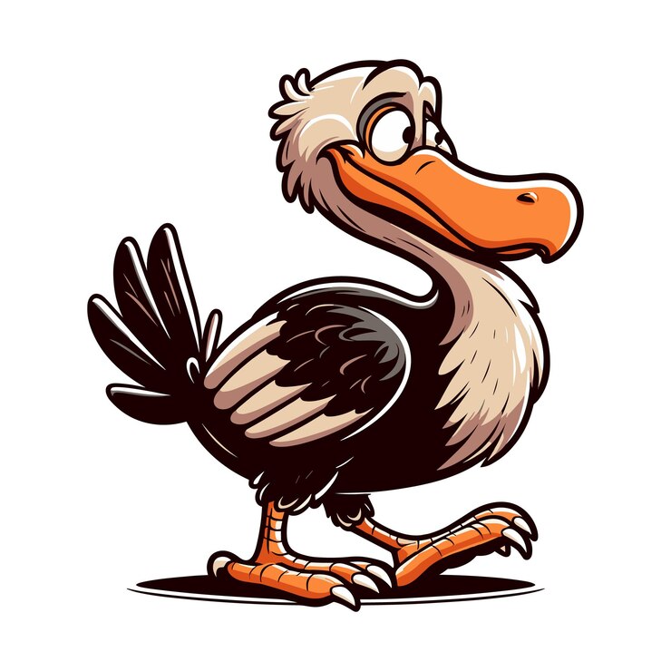 Vector ilustración vectorial de dodo de dibujos animados