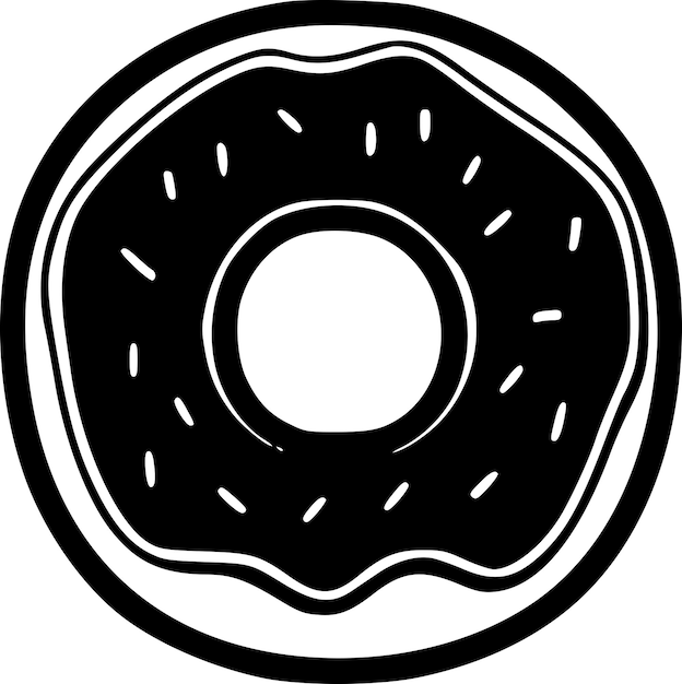 Ilustración vectorial de Donut Minimalist y Flat Logo