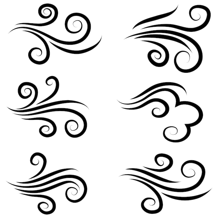 Vector ilustración vectorial de doodle de viento estilo dibujado a mano