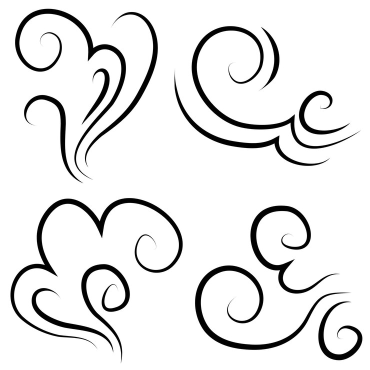 Vector ilustración vectorial de doodle de viento estilo dibujado a mano