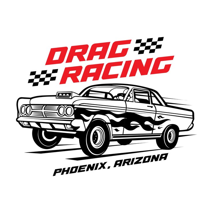 Vector ilustración vectorial de drag car racing perfecta para el diseño de camisetas y el diseño del logotipo de la competencia